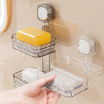 Suction Cup Soap Dish with Drain Holes Strong Load-bearing Easy To Install Wall Mounted Shower Soap Tray Soap Caddy