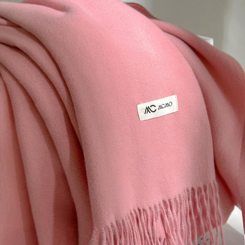 Cachecol Inverno Feminino Sólido 26 Cores Quente Espesso Caxemira Xale Moda Exterior Luxo Franjas Pashmina Envoltório Senhora Cachecóis à Prova de Vento