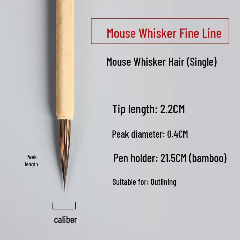 Gongbi Outlining Brush - Wolf & Mixed Hair for Chinese Painting, Ideal for Flowers, Birds, Branches, and Fine Details