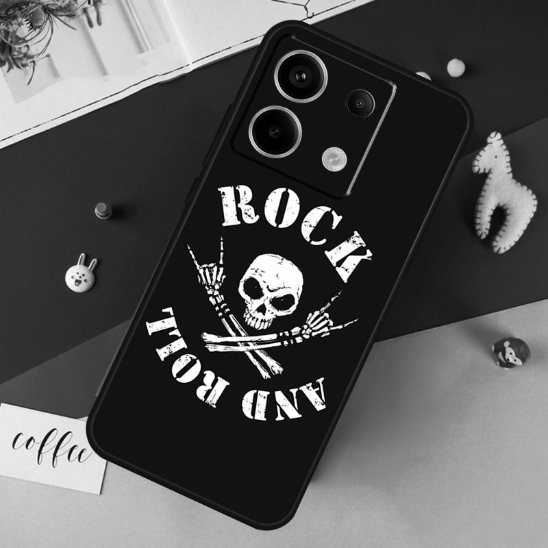 Rock and Roll Skull Case For Xiaomi Redmi Note 14 Pro 13 12 11 10 15 Pro Plus Redmi 15 14C 10C 12C 13C 15C Cover