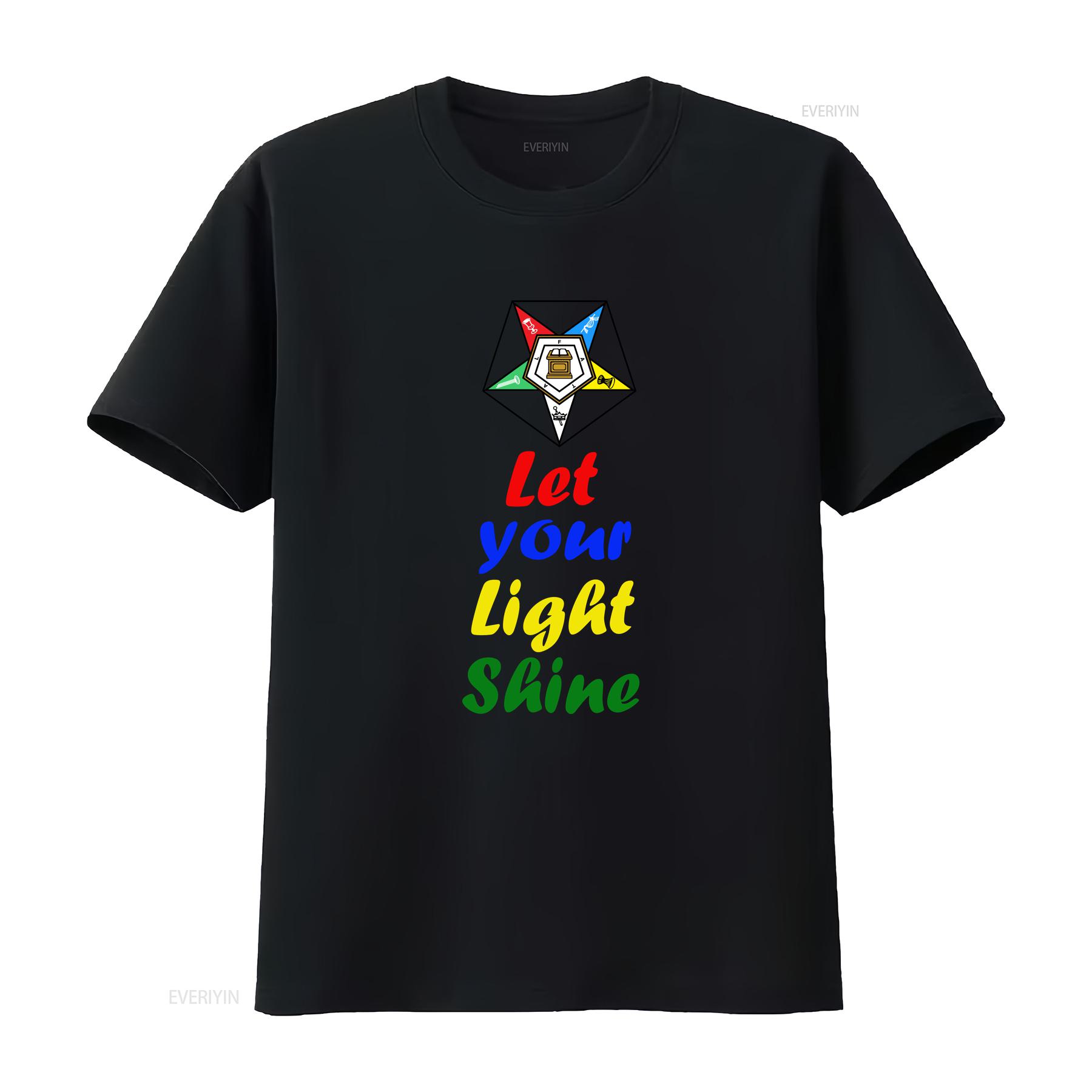 

Order of the Eastern Star symbol shirt Let your light shine Noble sistar PHA OES emblem Lodge Freemason logo apparel Masonic 4XL