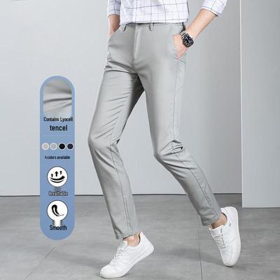 Men's Lyocell Blend Straight-Leg Casual Pants