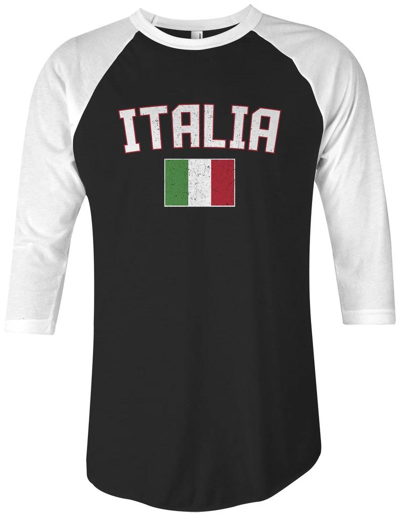 Threadrock Italia Flag Unisex Raglan T shirt italy rome italian soccer 4XL