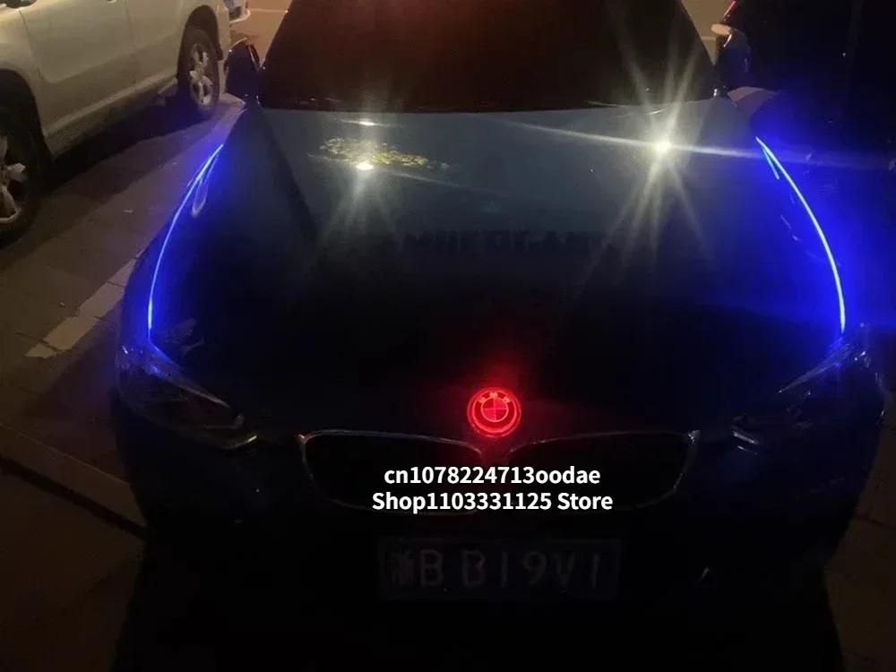 Interior Mouldings Hot 2025 82mm Car Hood Badge LED Beacon Trunk Lighting Emblem Suitable For BMW Car Modification Accessories