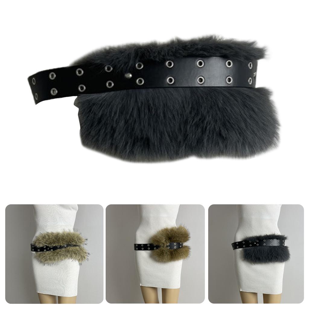 Gothic Waist Belt Stylish Furred Waist Chain Belt Elaborate Chain Belly Chain for Dress Cowboy Belt Waist Chain