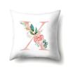 Polyester Pillowcase Home Pink Floral Decorative Print Pillowcase 26 English Letter Cushion Cover