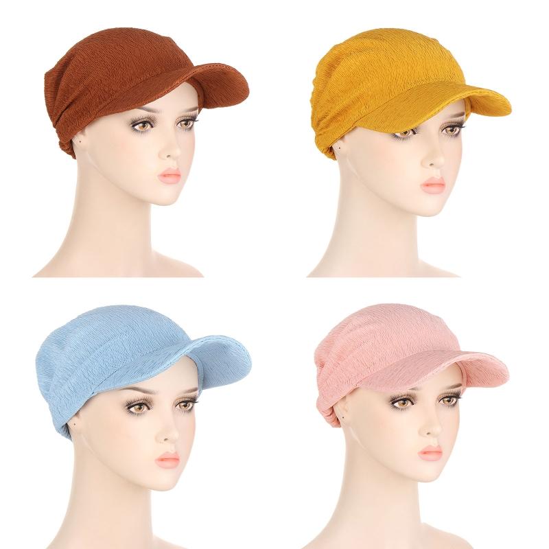 Classy Summer Sunscreen Turban Cap Headband Solid Color Hair Wrap Nursing Cap Headwear Sleeping Cap for Friends