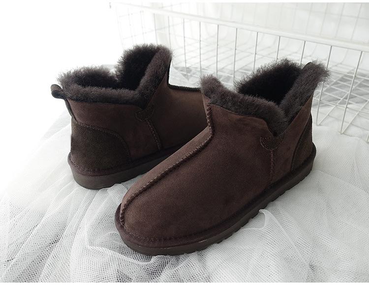 Cizme de zăpadă pentru bărbați, căptușite cu blană de oaie - Călduroase, antiderapante, încălțăminte de iarnă ușor de încălțat