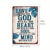 Christian Metal Sign Love God Vintage Home Decor Inspirational Wall Art