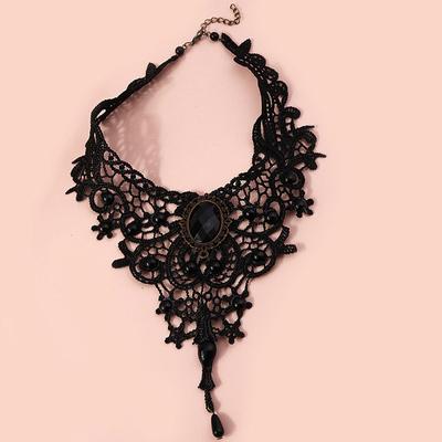 Frauen Schwarz Spitze Perlen Halsband Viktorianischen Sexy Gothic Kragen Halskette Schönes Geschenk