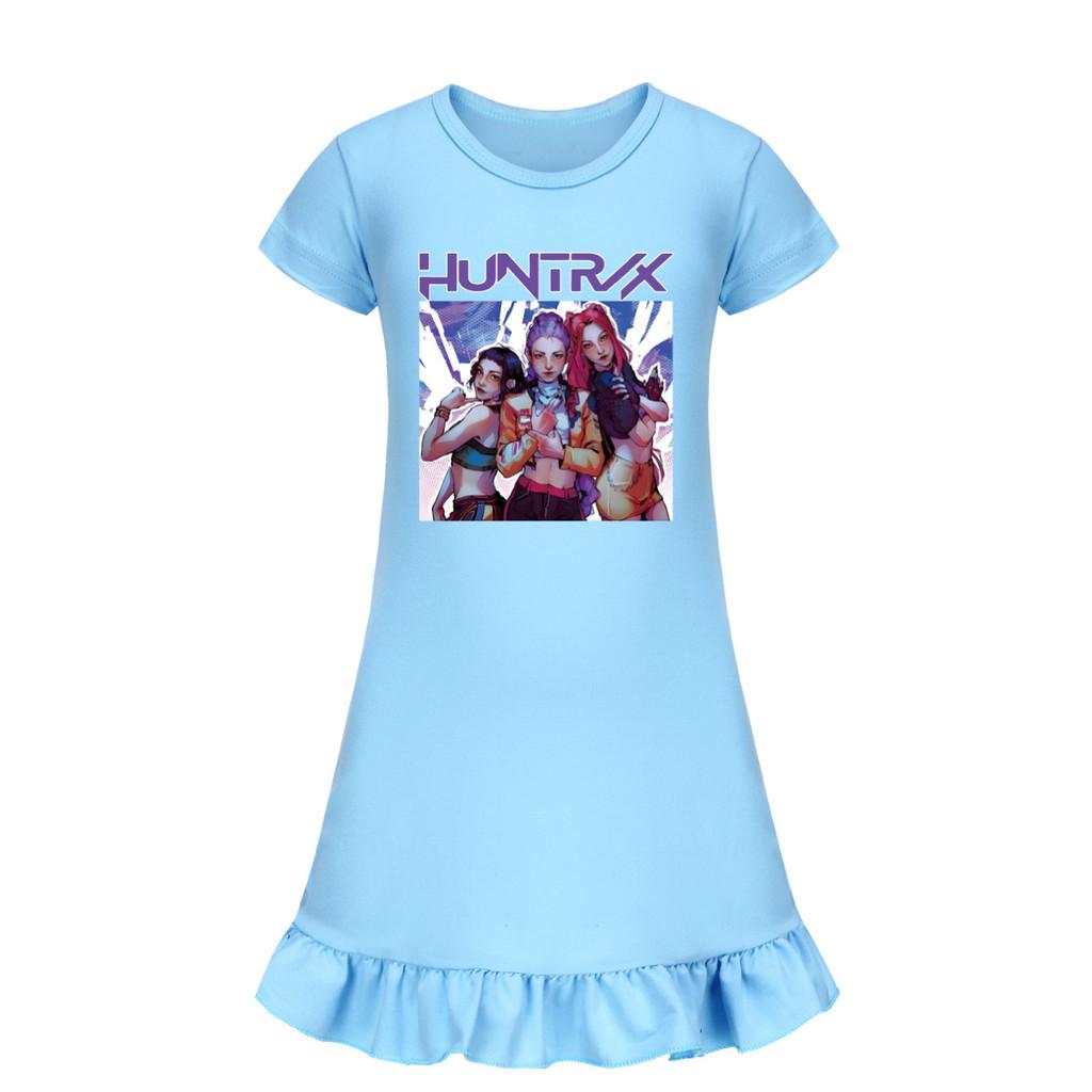 4804 Kids Girls Mira Zoey Rumi Printed Ruffle Short Sleeves Casual Dress