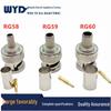Three-Piece BNC Male Pin Set: Copper Cold-Press Plug for RG58, RG59, RG6U
