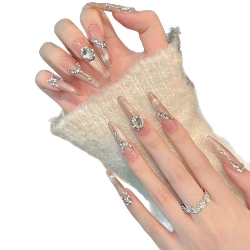 Cat's Eye Wearing Nail Pure Hand-made Nail Piece Fake Nail Wearing Nail Piece Advanced Sense Thin Dog Long