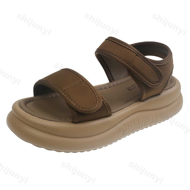 Fashion Thick Soled Roman Style Casual Sandals for Women 2025 New Summer Soft Soled Comfortable Versatile Shoes Open Toes Beach Sandals