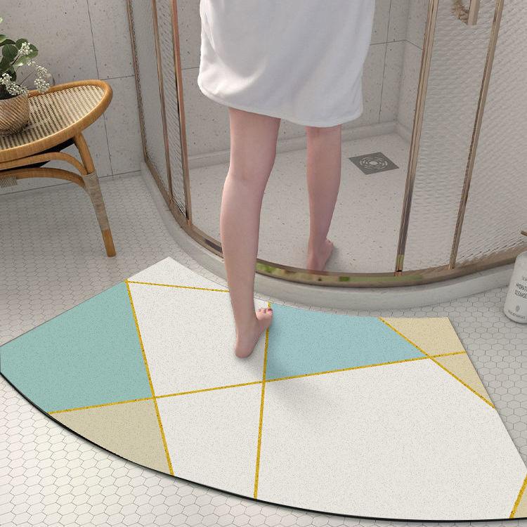 Diatom Mud Floor Mat Arc-shaped Dirt-resistant Anti-slip Mat Household Absorbent Bathroom Floor Mat Bathroom Door Simple Foot Mat