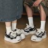 2518 Bandage Canvas Shoes Black and White Couple Big Head Shoes Guochao Platform Men's Shoes Trend Versatile Heightening Board Shoes
