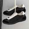 New Fashion Mixed Color Leather Sneakers Male Lace-Up Skate Board Shoes Daily Walking Shoes Breathable Casual Footwear Trainers