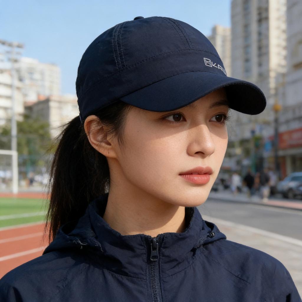 Quick-Dry Short-Brim Waterproof Baseball Cap Embroidered Carry Sunshade Hat Stylish Simple Duckbill Cap