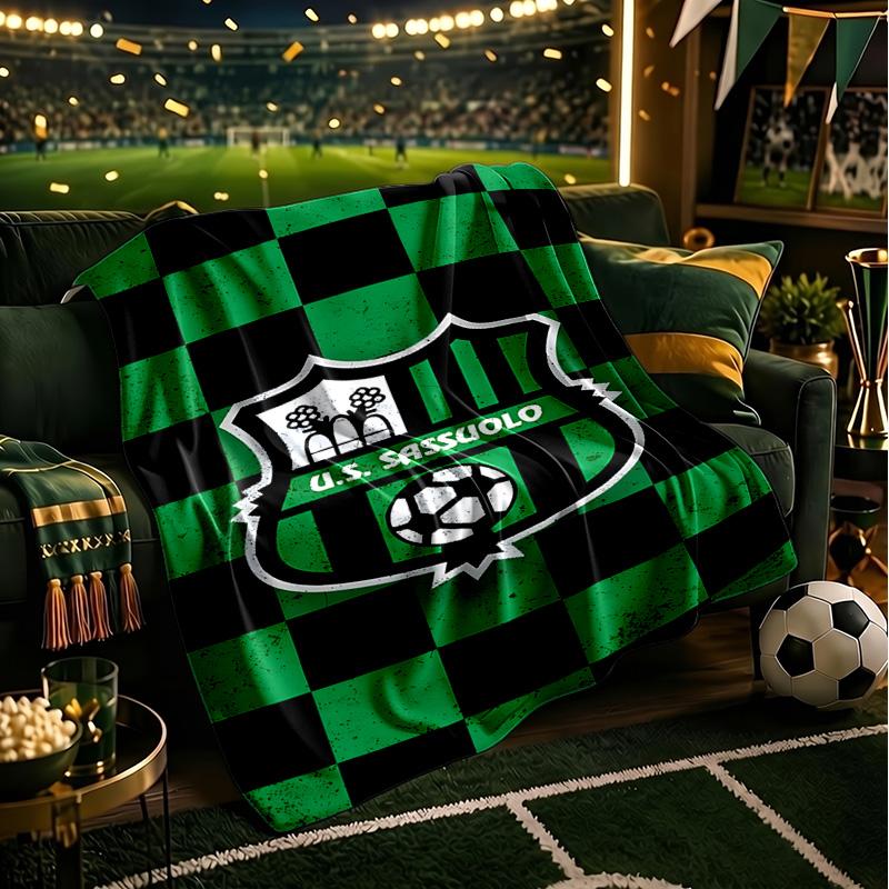 Sass-uolo Football Crest Blanket Lightweight Ideal Bedding Blanket Perfect for Travel, Camping, Living Rooms, Offices, Sofas, Fan Christmas gift