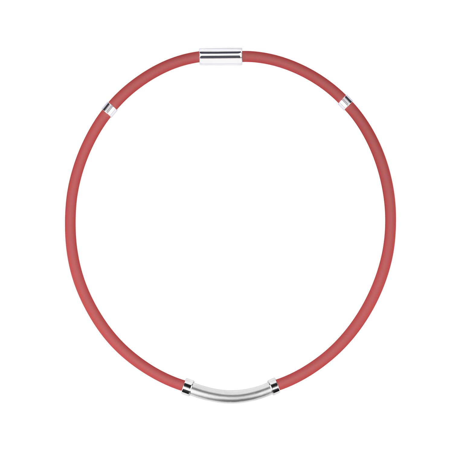 

[AIMEIS] Anti-Static Necklace, Titanium, Magnetic, Germanium, Unisex, Silicone, 2 Sizes [Suitable for All Seasons] (55CM, red)