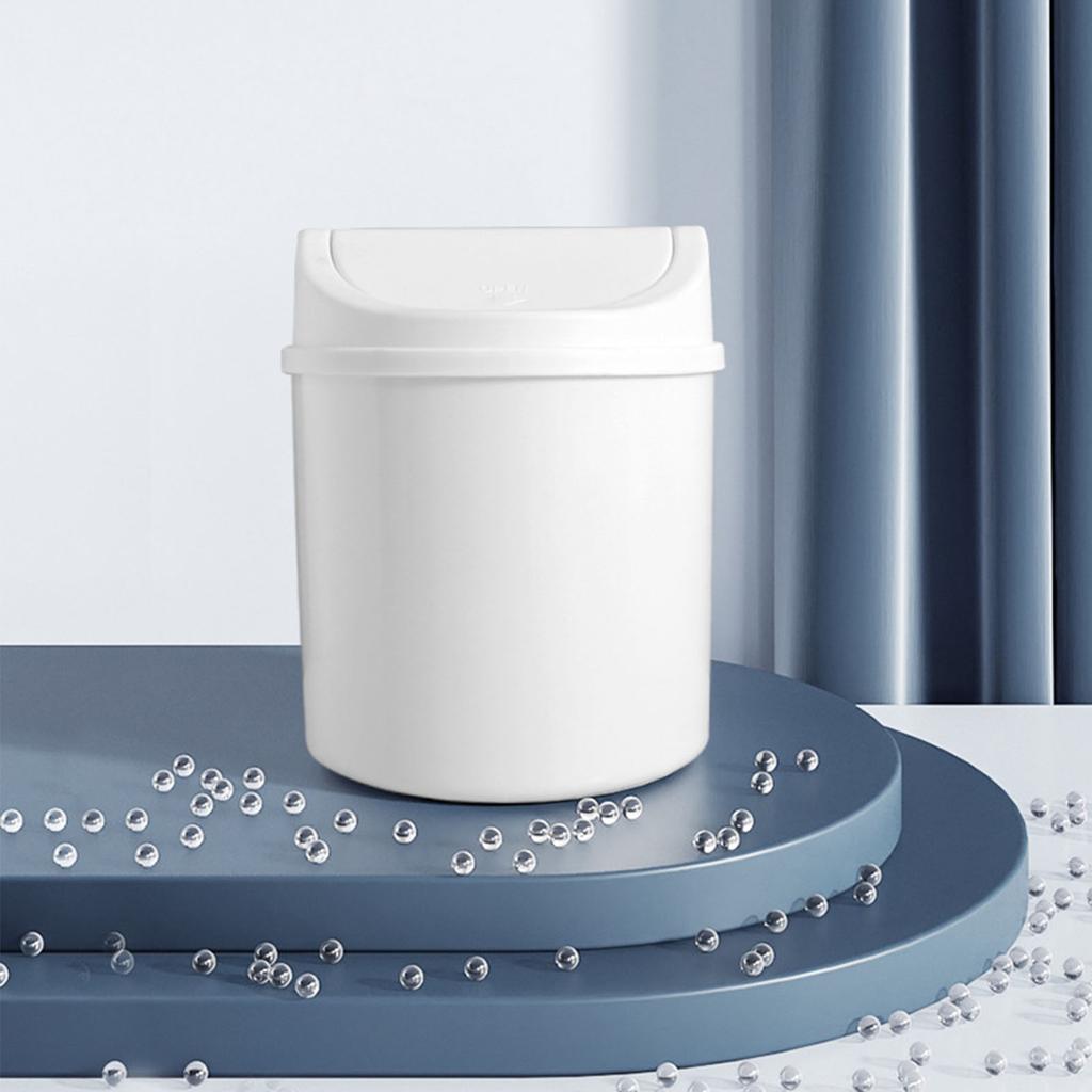 Desktop Plastic Trash Can   Cover Multifunctional Tiny Garbage Bin with Lid for Living Room Decor