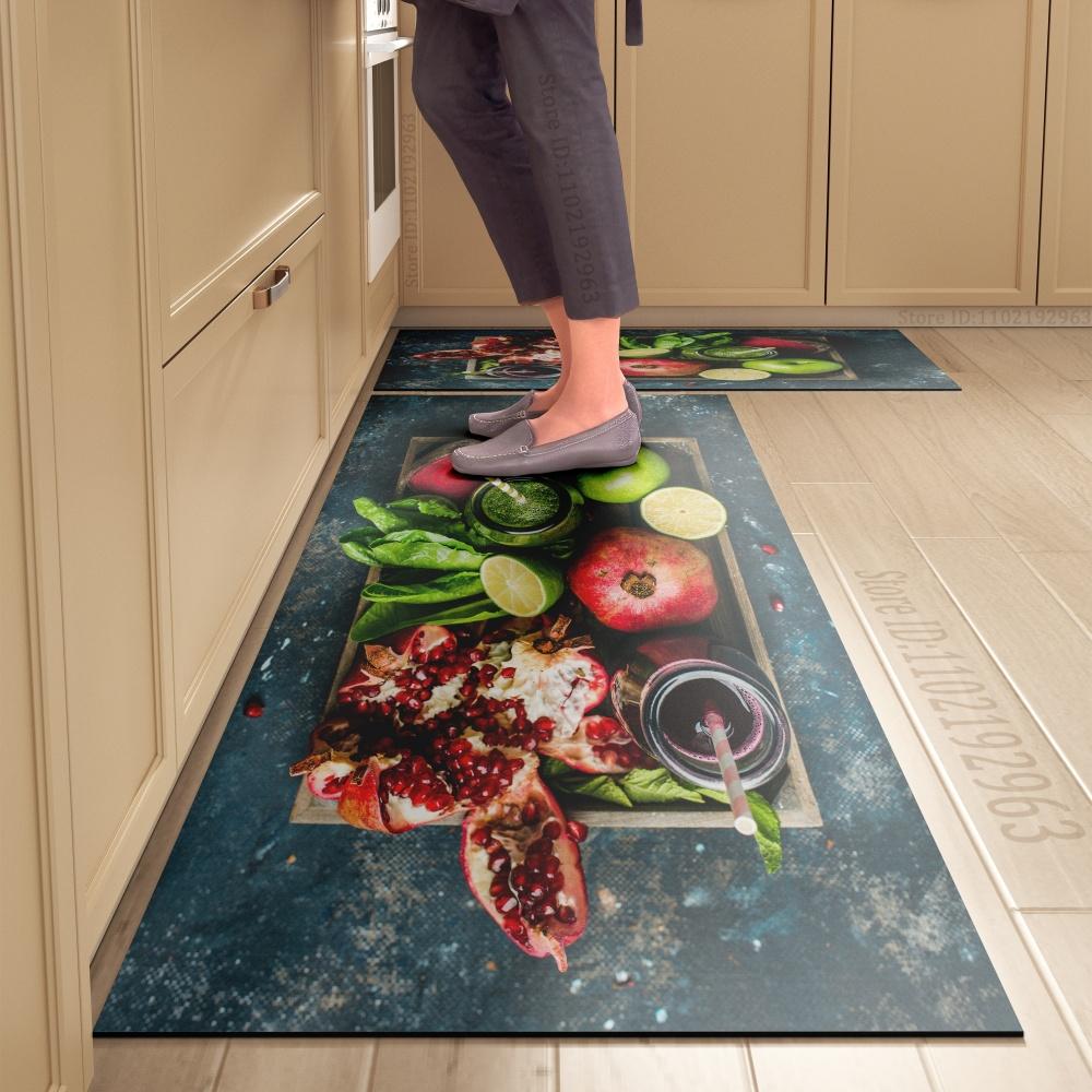 Spice Pattern Kitchen Mat Non-Slip Machine Washable Rug Set for Home Decor Anti-Fatigue Floor Mats Comfort Standing Pad