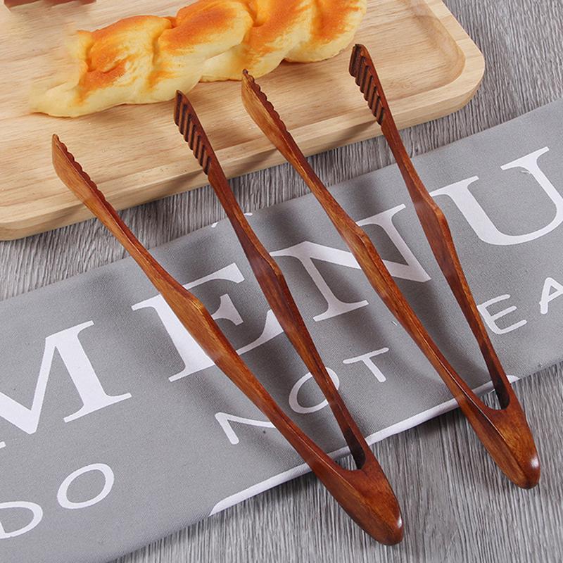 1 pezzo di bambù da cucina pinze da cucina cibo barbecue strumento insalata pancetta bistecca pane torta clip di legno utensile da cucina di casa