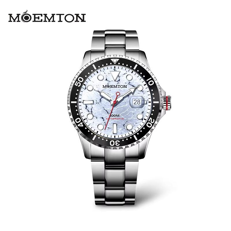 MOEMTON automatic mechanical man watches Sapphire glass luminous 100-meter water-resistant diving watches for man