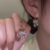 2022New Flower Tassel Shiny Long Earring Temperament Exquisite Elegant Trend Fashion Stud Earrings Wedding  Birthday Gift