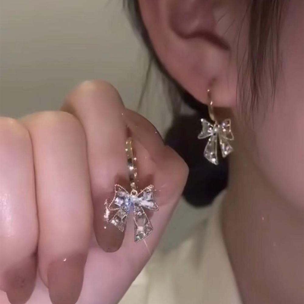 2022New Flower Tassel Shiny Long Earring Temperament Exquisite Elegant Trend Fashion Stud Earrings Wedding Birthday Gift