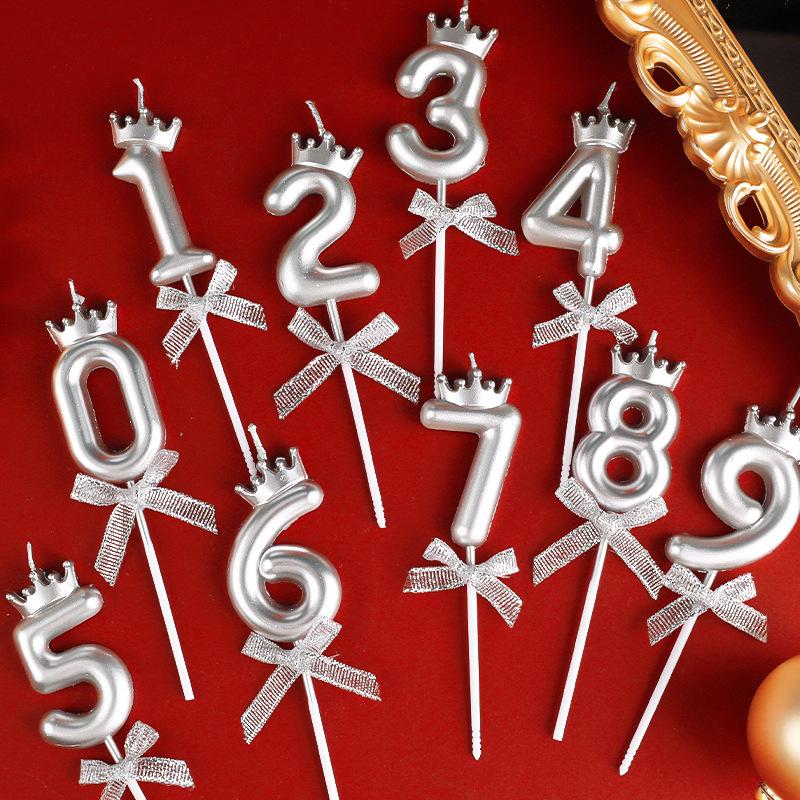 Gold Number Birthday Candles - Cartoon Cake Decorations for Kids' Parties