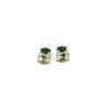 French Retro Premium Temperament Electroplating Green Zircon Stud Earrings Oval Medieval Earrings Jewelry Female Geometry