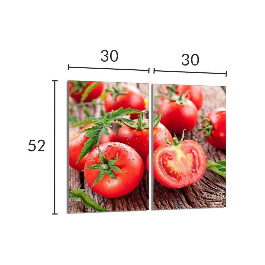 Szklana płyta ochronna na kuchenkę 2x30x52 Pomidory