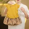 Girls Summer Princess Floral Short Sleeve Two Piece Set