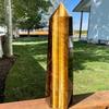 Large Tiger Eye Point Wand Natural Rock Tower Healing Crystal Home Decor Stone Feng Shui Meditation Spiritual Gift Desk Ornament