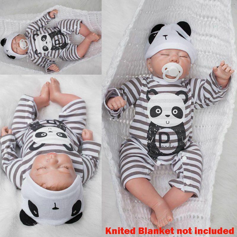 Real Life 20" Reborn Dolls Soft Silicone Vinyl Handmade Realistic Newborn Doll Boy With Gentle Touch Vinyl Head And Limbs
