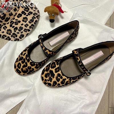 Scarpe basse da donna leopardate scarpe da ballo da balletto scarpe casual basse donna 2024 tendenza moda nuove Mary Jane comode invernali da abito Muejr Zapatos