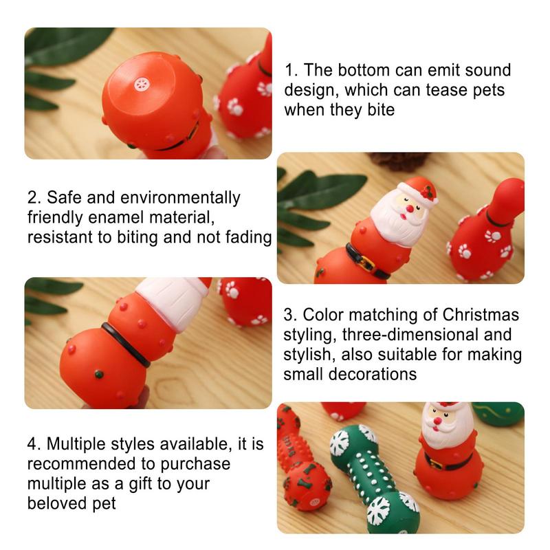 Dog Chew Toys Christmas Pet Dog Squeaky Toy Bite Resistant Puppy Toy Teeth Cleaning Interactive Dog Toys Christmas Gifts For pet