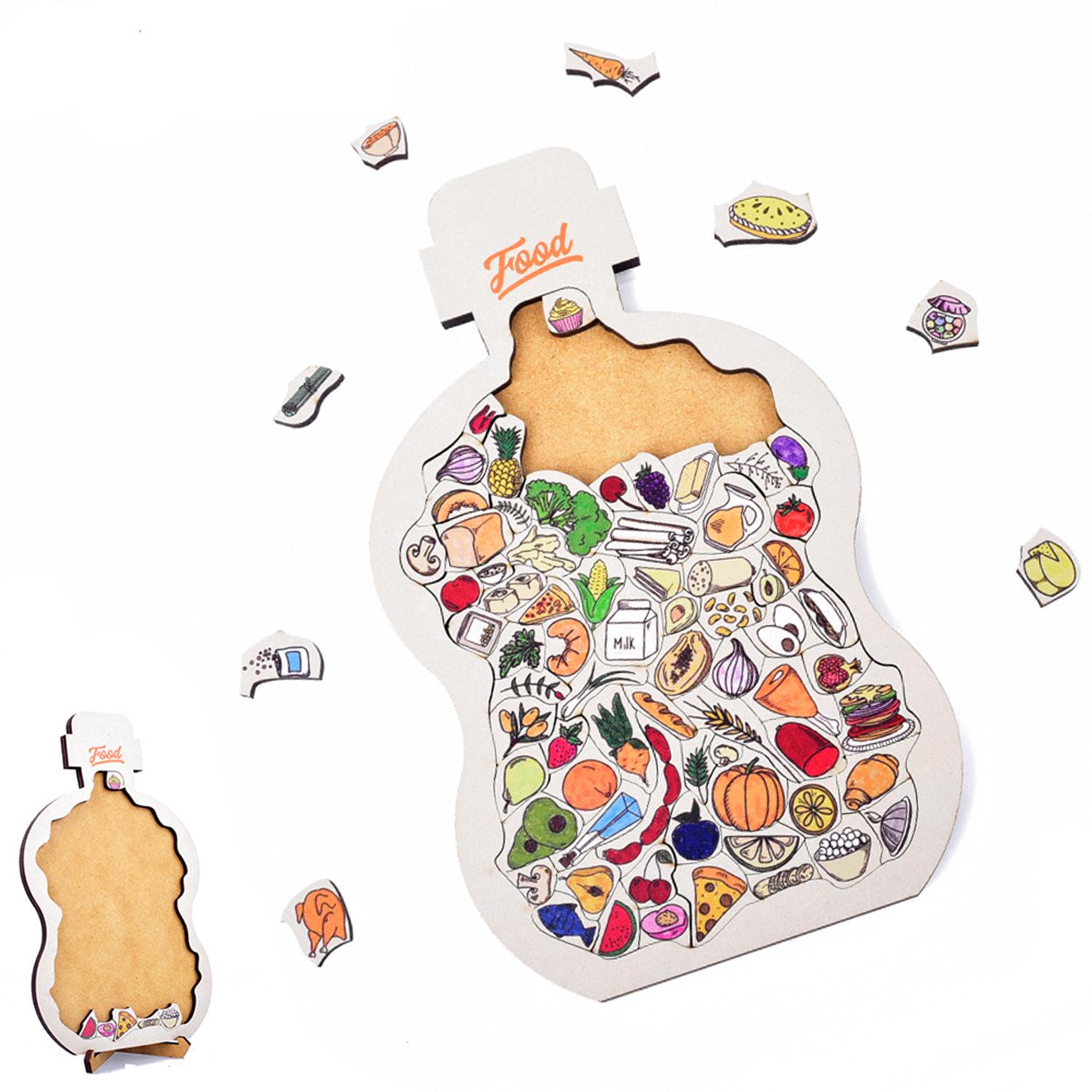 Snack Bottle Stack-Up: Irregular Shape Jigsaw Puzzle - Immersive Decompression Toy & Desk Ornament for Adults
