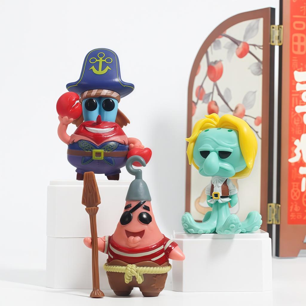 6 Stück/Set Spongebob Schwammkopf Anime Figuren Spielzeug Suche nach Schwammkopf Peripherie Sammlerstück Modellpuppe Fans Geschenk