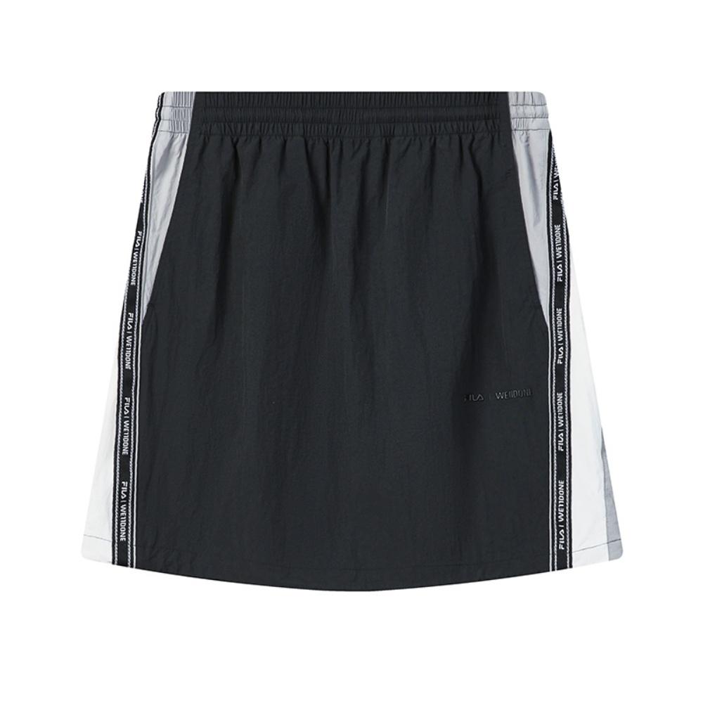 FILA × WE11DONE Fashion Versatile Woven Casual Skirt Women skirts Blue Black F11W626304FBK S