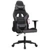 Vidaxl Massage Gaming Chair, Black-Gray, Faux Leather