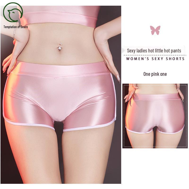 Silky Glossy Hip-Lifting Yoga Shorts: Campus Style Body Shaping Lingerie