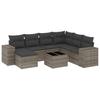 Vidaxl 8-Cz. Set di Mobili da Giardino con Cuscini, Grigio, Polyrattan