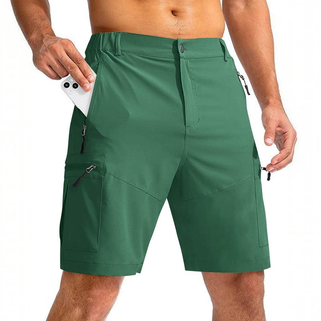 Herren Multi-Pocket Stretch Casual Golf Business Anzug Shorts mit elastischem Bund und Reißverschlusstaschen für vielseitige Nutzung
