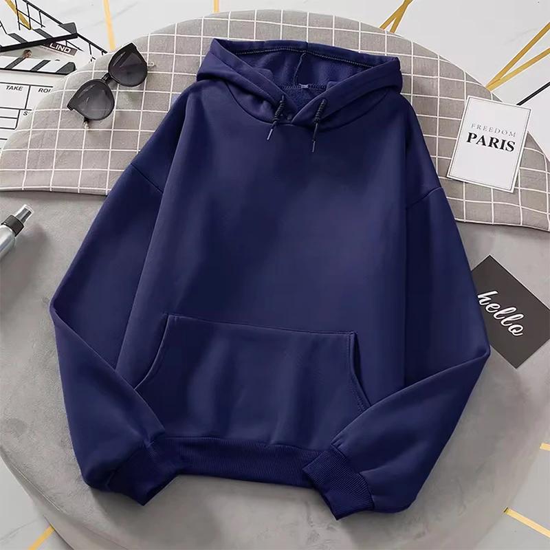 2025 Heißer Verkauf Damen Reiner Farb-Hoodie Urban Lässig Mode Kapuzenpullover Ganzjahres-Damen-Trend Sportlicher Pullover Streetwear