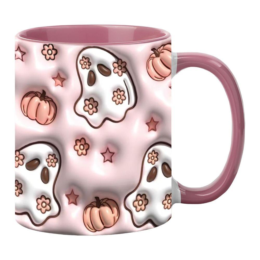 Gift Ceramic Halloween Coffee Mug 3D With Handle Tea Mug Spooky Ghost Mug