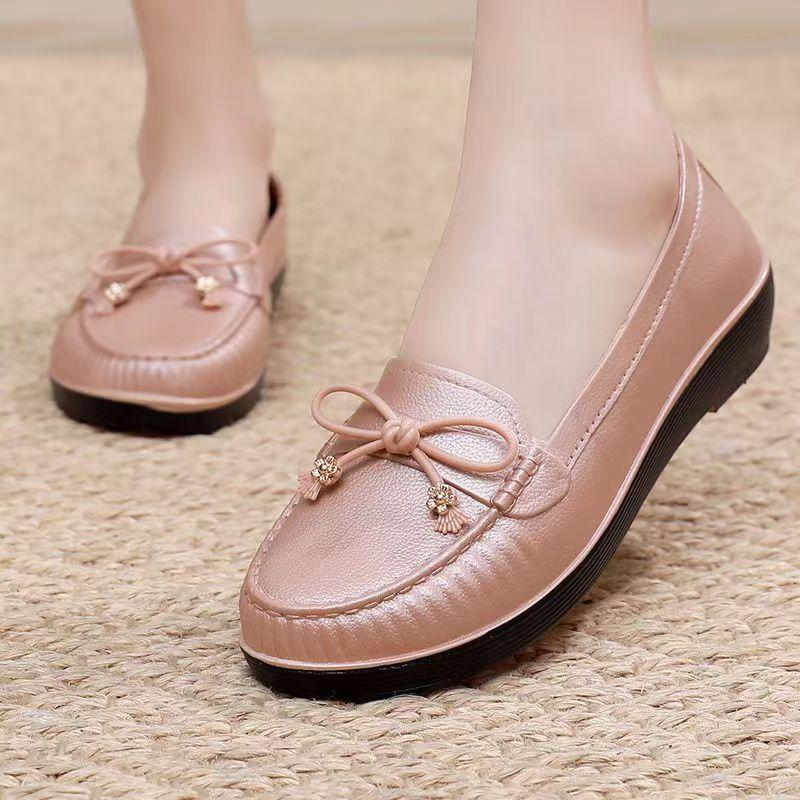 Fashion Zapatos De Mujer Spring Autumn Women Shallow Rain Shoes Soft Sole PVC Non Slip Waterproof Wedges Work Shoes Pumps Mom Shoes