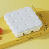 Cartoon Biscuit Style 9-grid Ice Cube Mold, Food-grade Silicone Ice Tray with Lid for Baby Food and Ice Making