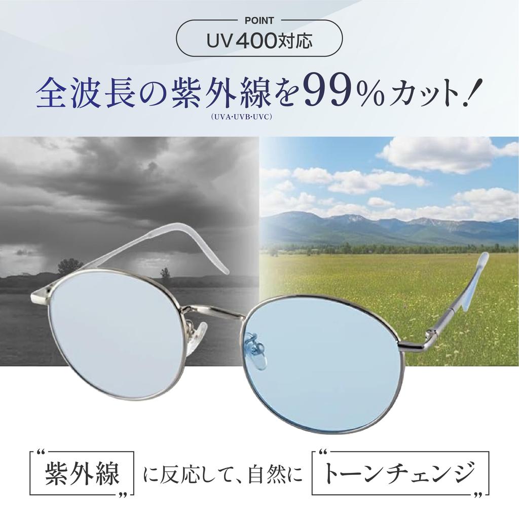 [VALERIA] Polarized Photochromic Sunglasses, Round Shape, Light Color, Metal Frame, UV Protection, Fashionable, Men's, Women's, Unisex, Outdoor,